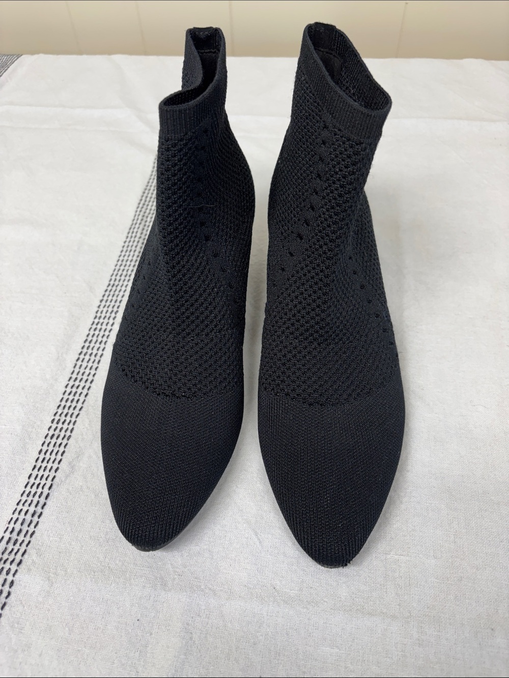 Eileen Fisher Black Knit Sock Ankle Booties